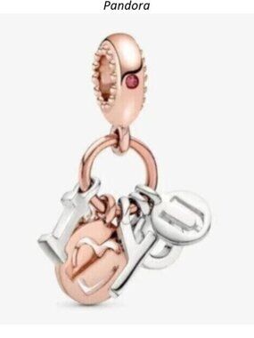 I Love You Letters Charm For Bracelet, Sterling Silver Charm